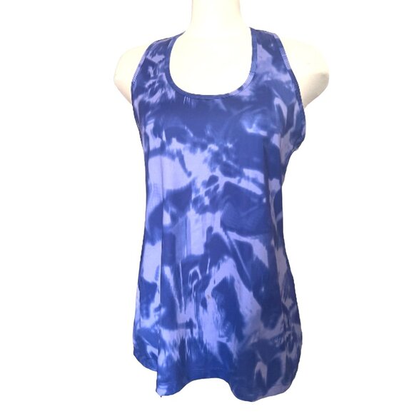 Lukka Workout Tank Sz Large Blue Tie Dye Sports Shirt Sport - Picture 1 of 7